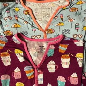 Little Sleepies women’s short sleeve pajama tops washed never worn!
